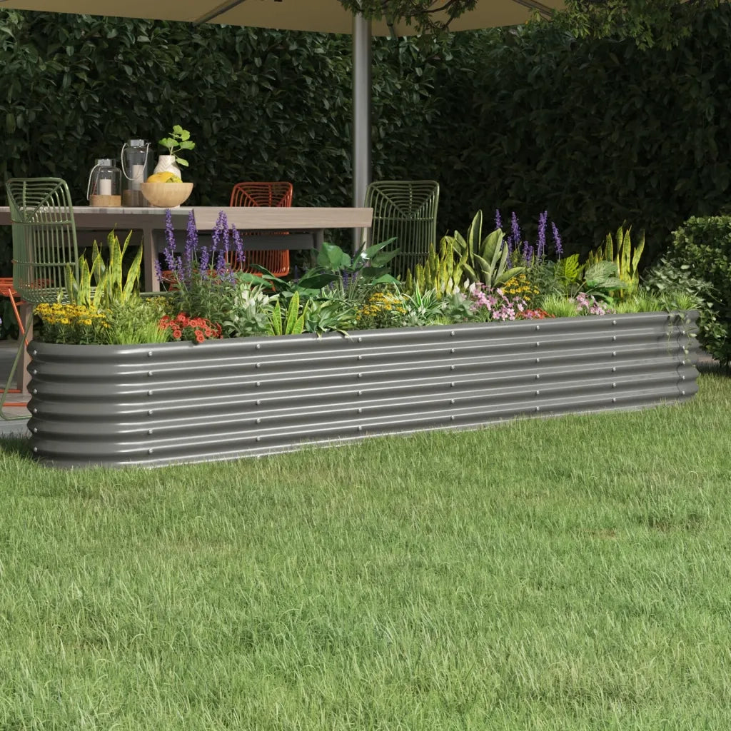 Letto Giardino Acciaio Zincato 224x40x36 cm Grigio 318879