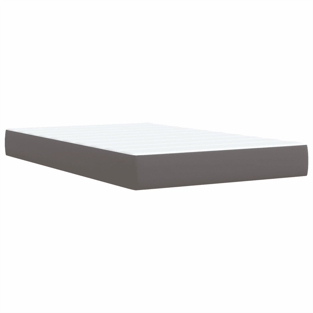 Giroletto a Molle con Materasso Grigio 120x200 cm in Similpelle