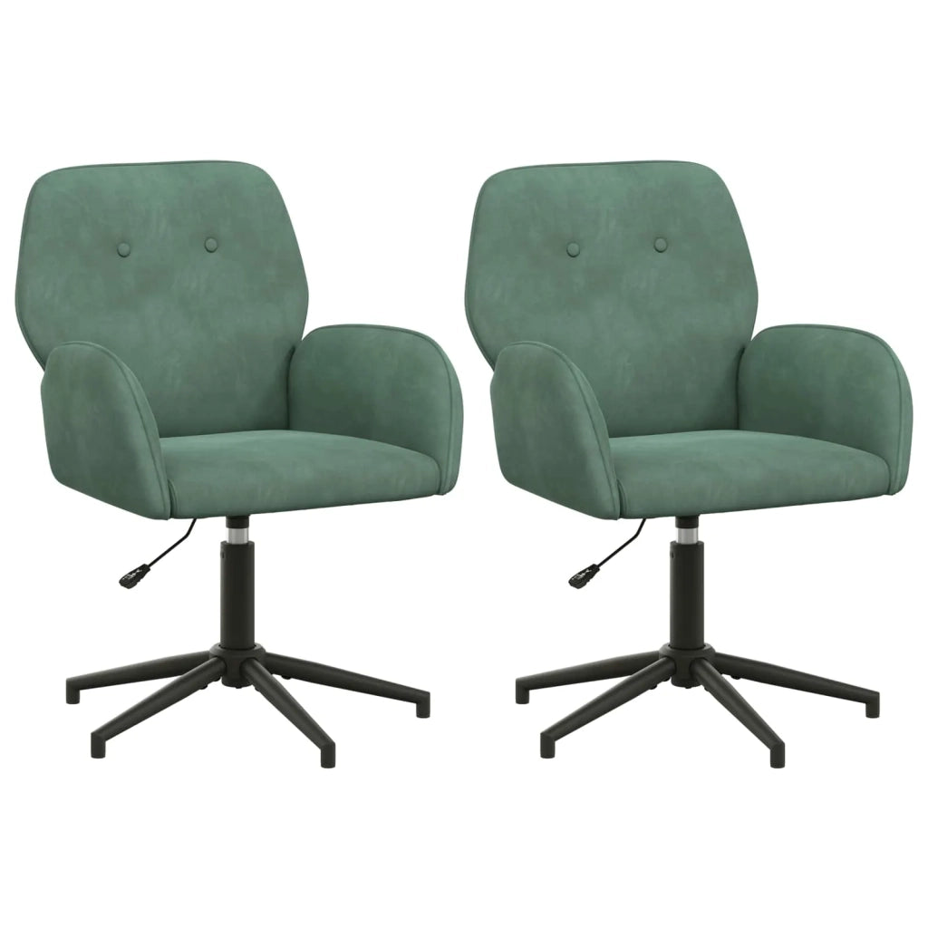 Sedie da scrivania girevoli 2 pz 54 x 55 x 90 cm Verde Mare 3428328