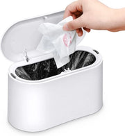 Cassa Rifiuti - Cassa Rifiuti con Sensore - Solida - Scatola Rifiuti da Cucina - Mini Cassa Rifiuti - Desktop - Cassa Rifiuti da Tavolo - Cassa Rifiuti Riciclabile - Cassa Rifiuti Automatica - Bianca - Cassa Rifiuti per Ufficio - Cassa Rifiuti per la Casa
