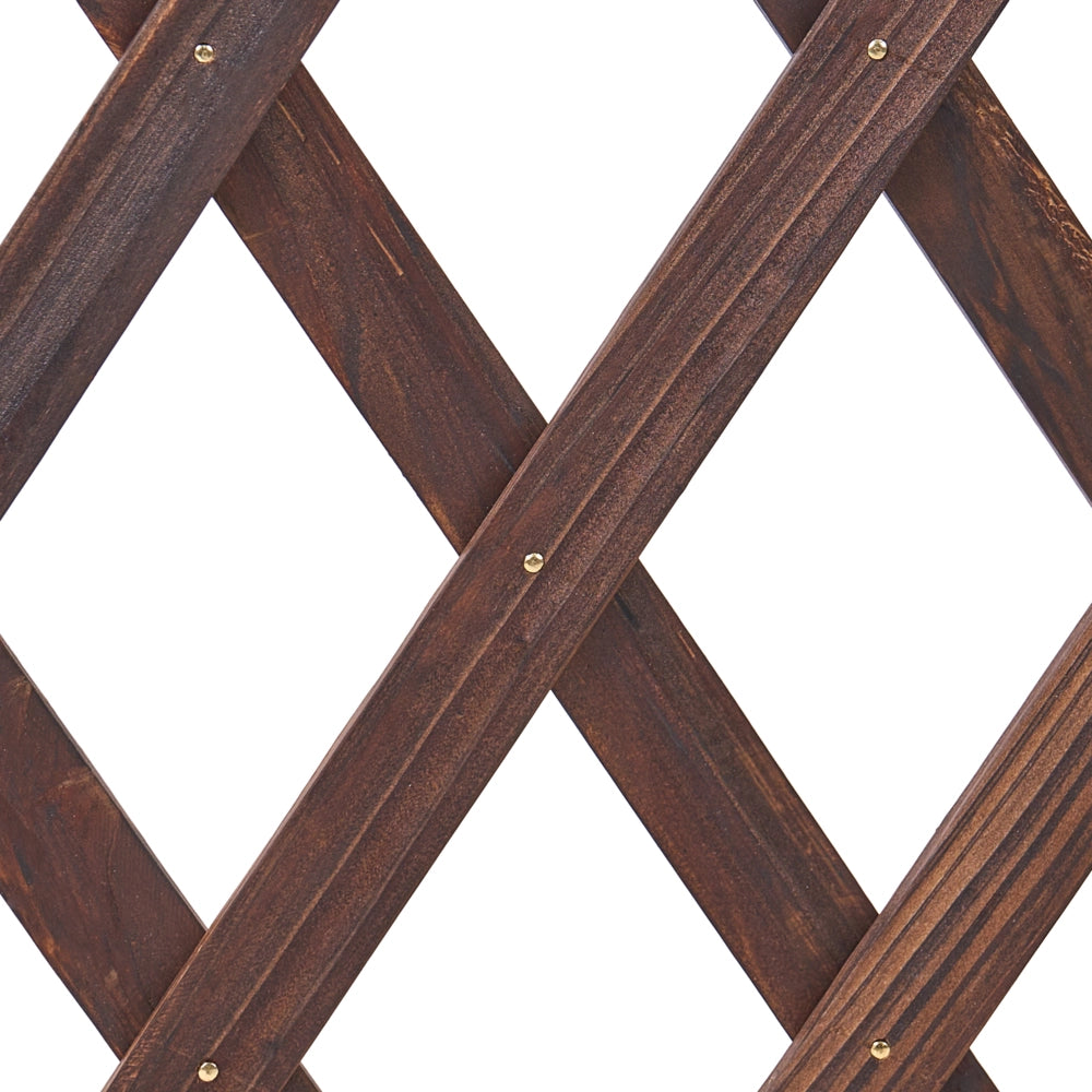 Divisorio da giardino Traliccio in legno di abete marrone scuro Schermo per la privacy 152 x 90 cm Estensibile Pieghevole