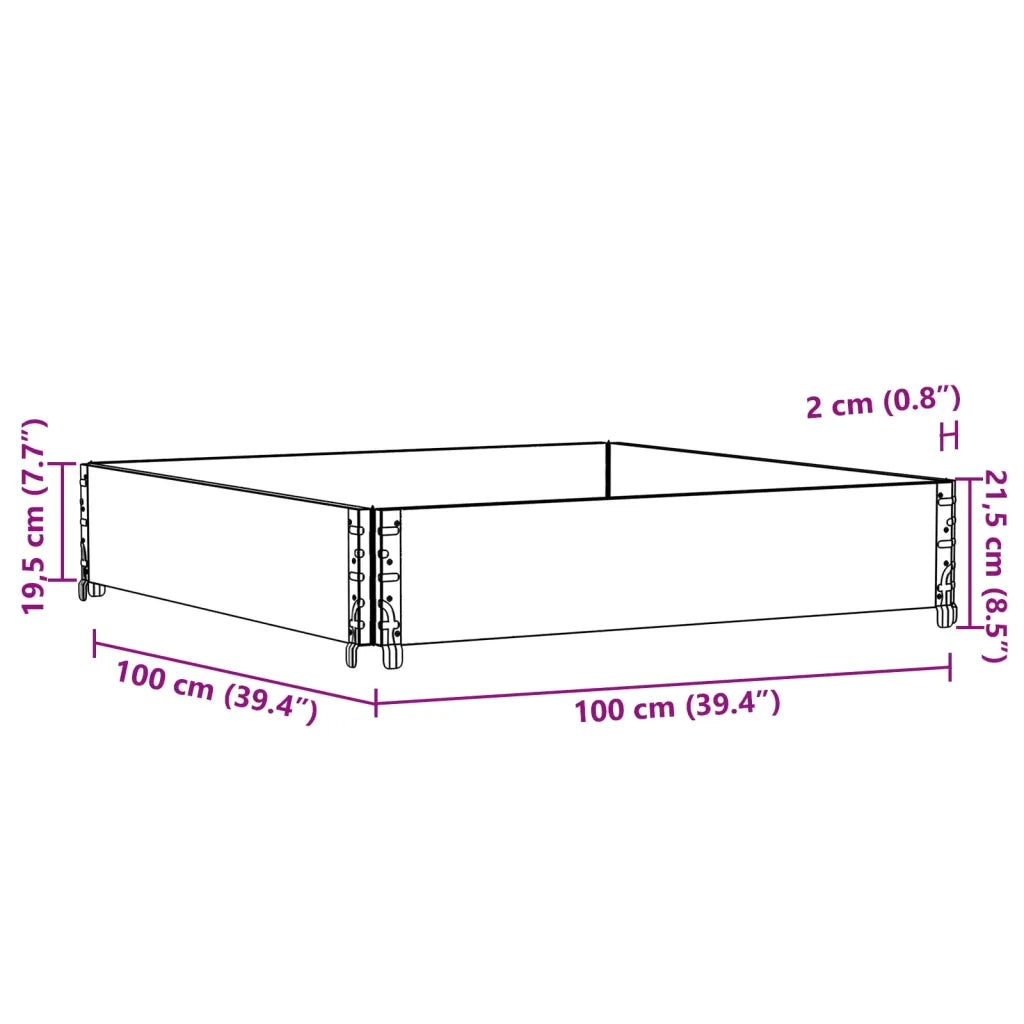 Paretale per Pallet Marrone 100x100cm in Legno Massello di Pino CFW7853374