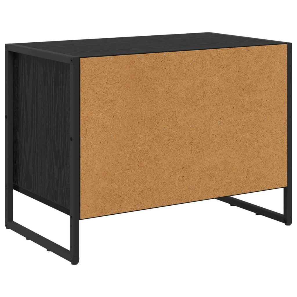 Mobile per scarpe-Scarpiera Rovere Nero 60 x 35 x 44 cm Legno multistrato 786454