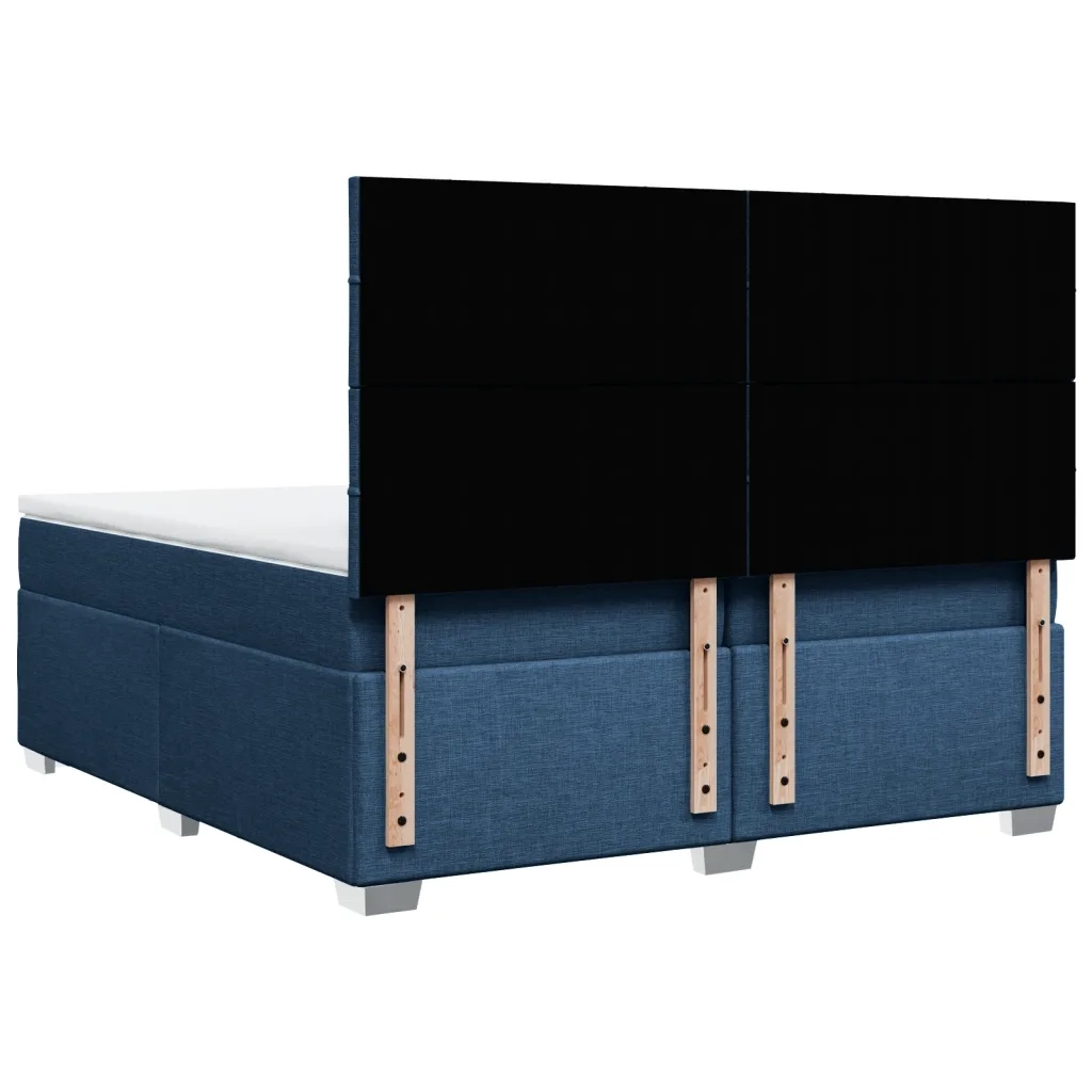 Giroletto a Molle con Materasso Blu 200x200 cm in Tessuto 3290601