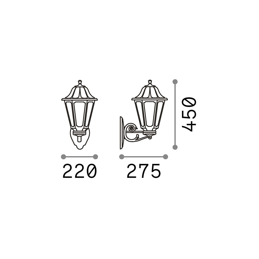 Applique Classica Dafne Materie Plastiche Bianco 1 Luce E27 Big