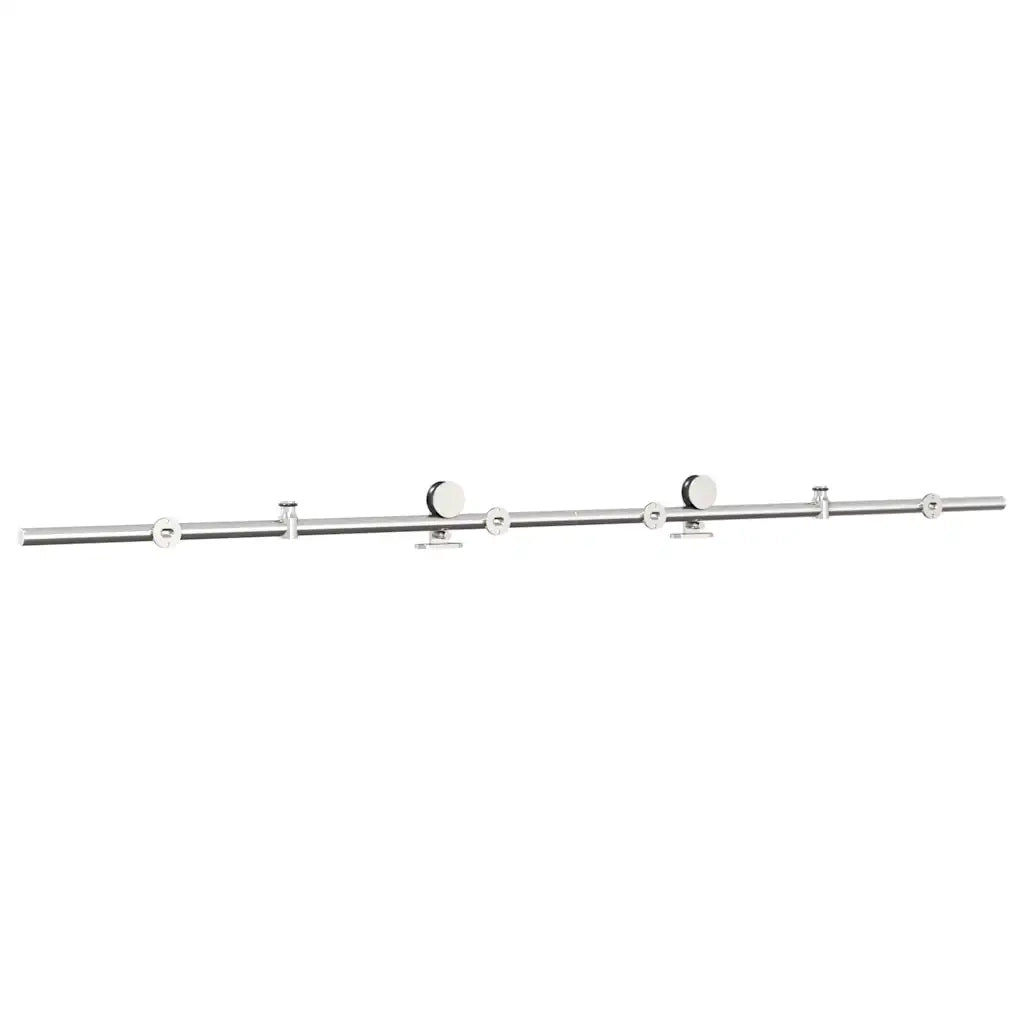 Kit Binari Porta Scorrevole 200 cm Acciaio Inossidabile Argento 4009691