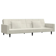 Divano letto | Sof¨¤ letto | Letto singolo a 2 Posti con 2 Cuscini Crema in Velluto