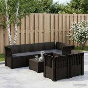 Divano 7 Posti da Giardino con Cuscini Aspetto Rattan PP 3444145