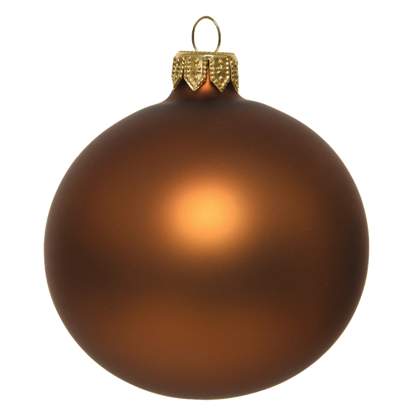 Box Da 6 Palline Di Natale Cannella Opaca 6 Cm