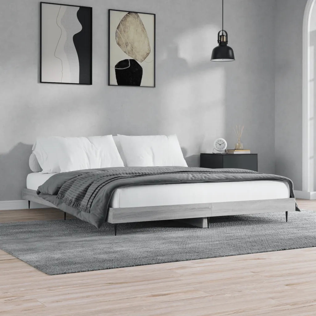 Giroletto senza Materasso Grigio Sonoma 180x200 cm Truciolato