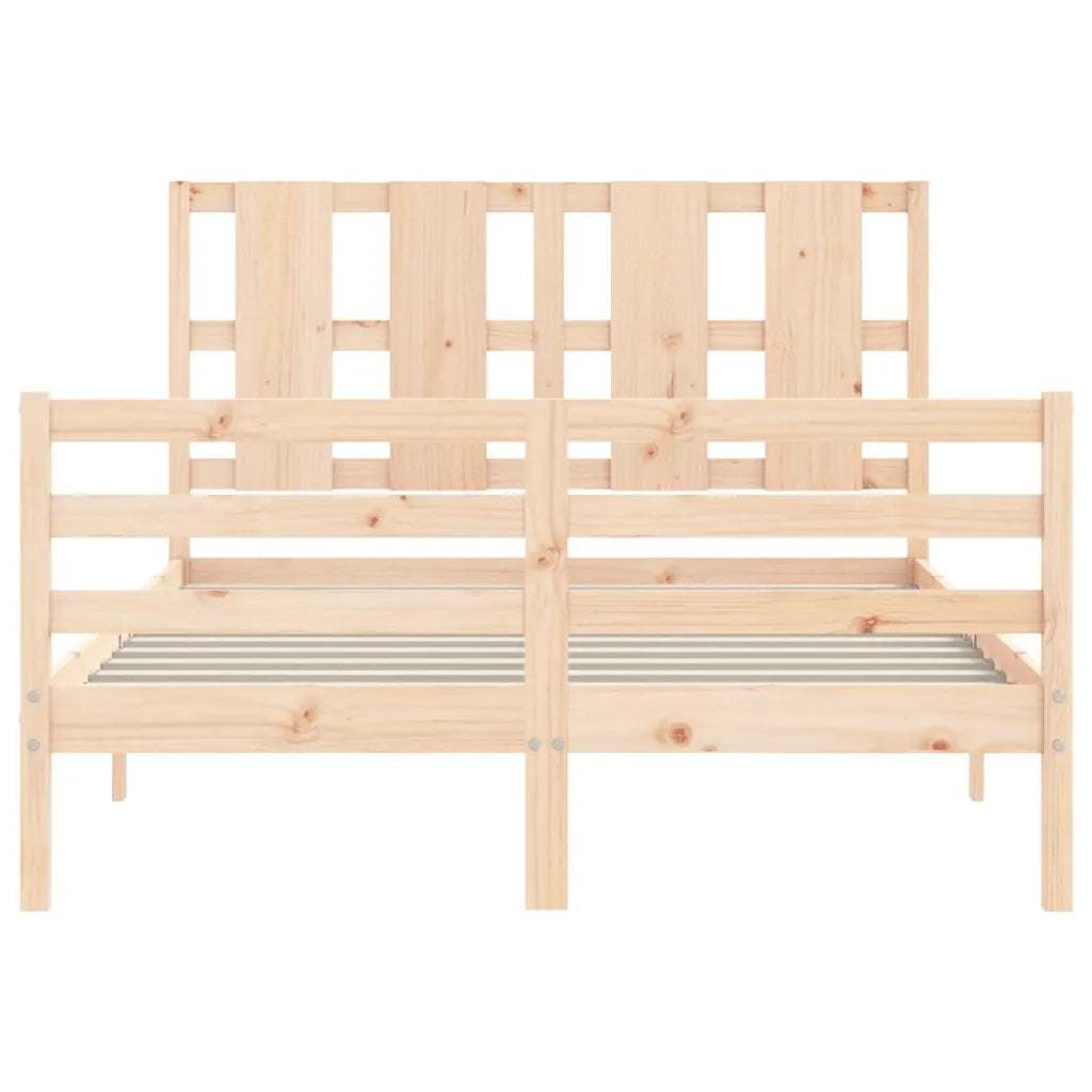 Giroletto con Testiera-Struttura Letto con testiera 140x190 cm in Legno Massello 899261