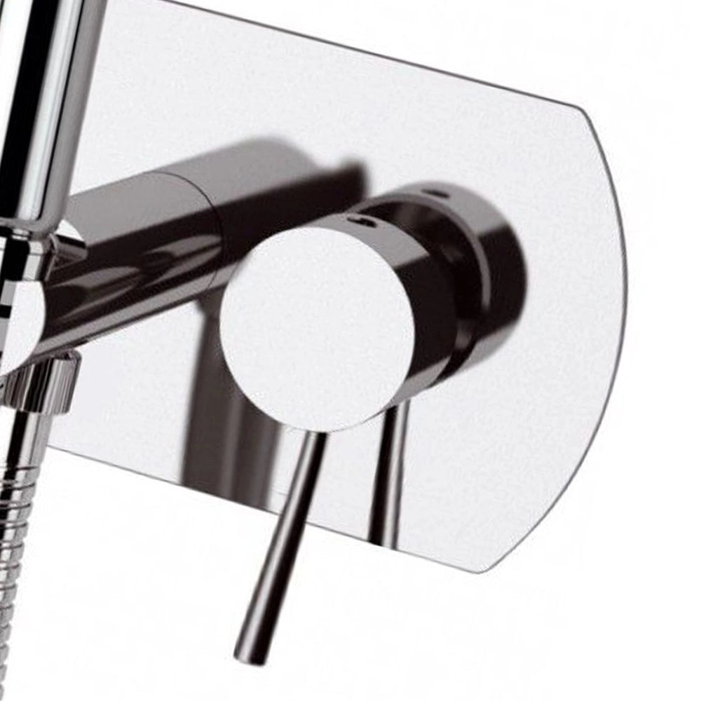 Miscelatore incasso per shut-off con doccetta shut-off, supporto doccia- presa acqua e flessibile doccia.