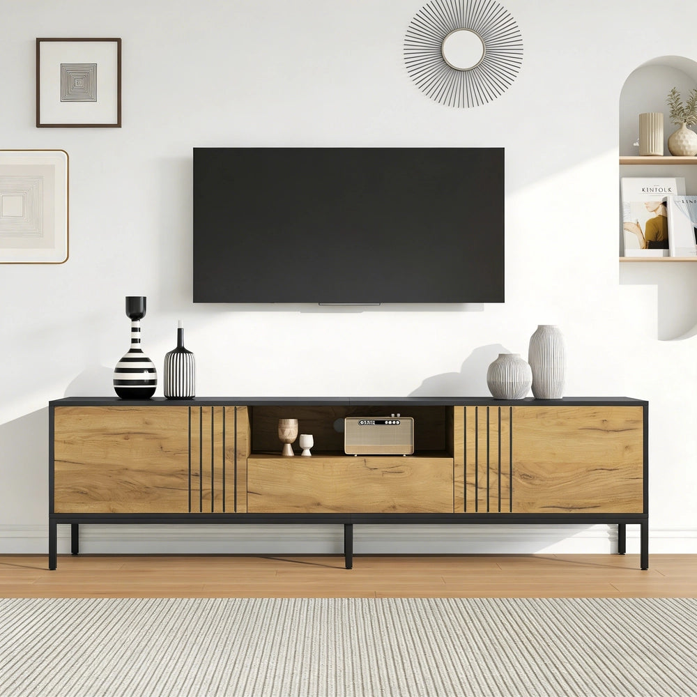 Mobile TV Lowboard con 2 Ante e 1 Cassetto ¨C Xylo ¨C 170x35x50 cm, fino a 70 Pollici