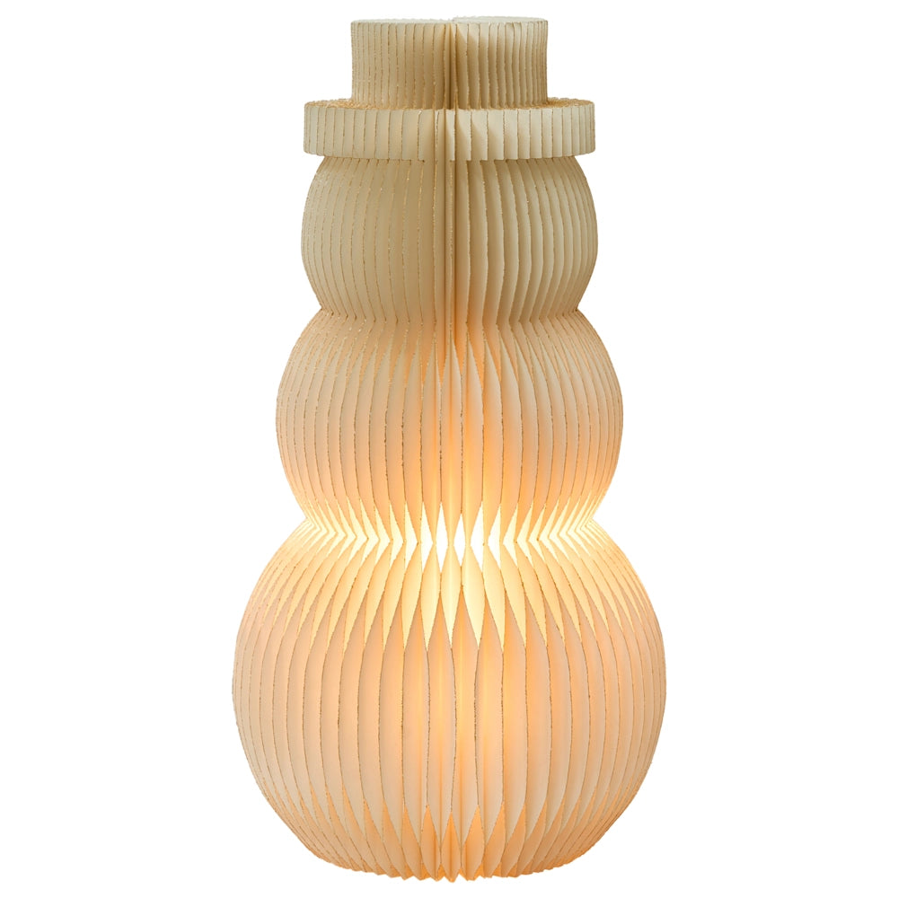 Figurina pupazzo di neve LED Beige Carta a nido d'ape Effetto 3D con luce Stile origami Motivo festivo