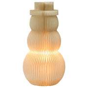 Figurina pupazzo di neve LED Beige Carta a nido d'ape Effetto 3D con luce Stile origami Motivo festivo