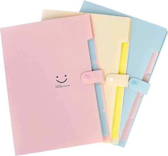Set di 3 Organizzatori per Documenti con Cerniera A4 Grande Dimensione con Chiusura a Snodo per Ufficio Scuola Casa e Azienda
