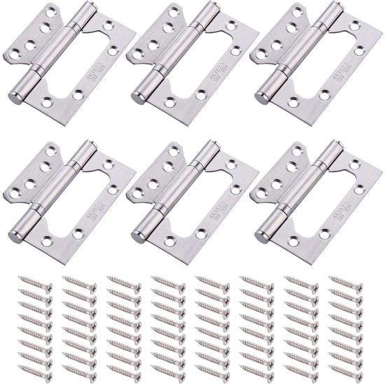 Scharnieri in Acciaio Inossidabile 304 - Scharnieri per Porte - Scharnieri Piccoli - Scharnieri a Battente in Rame - 6 Pezzi - 10,5 x 7,2 cm - Scharniera per Porta