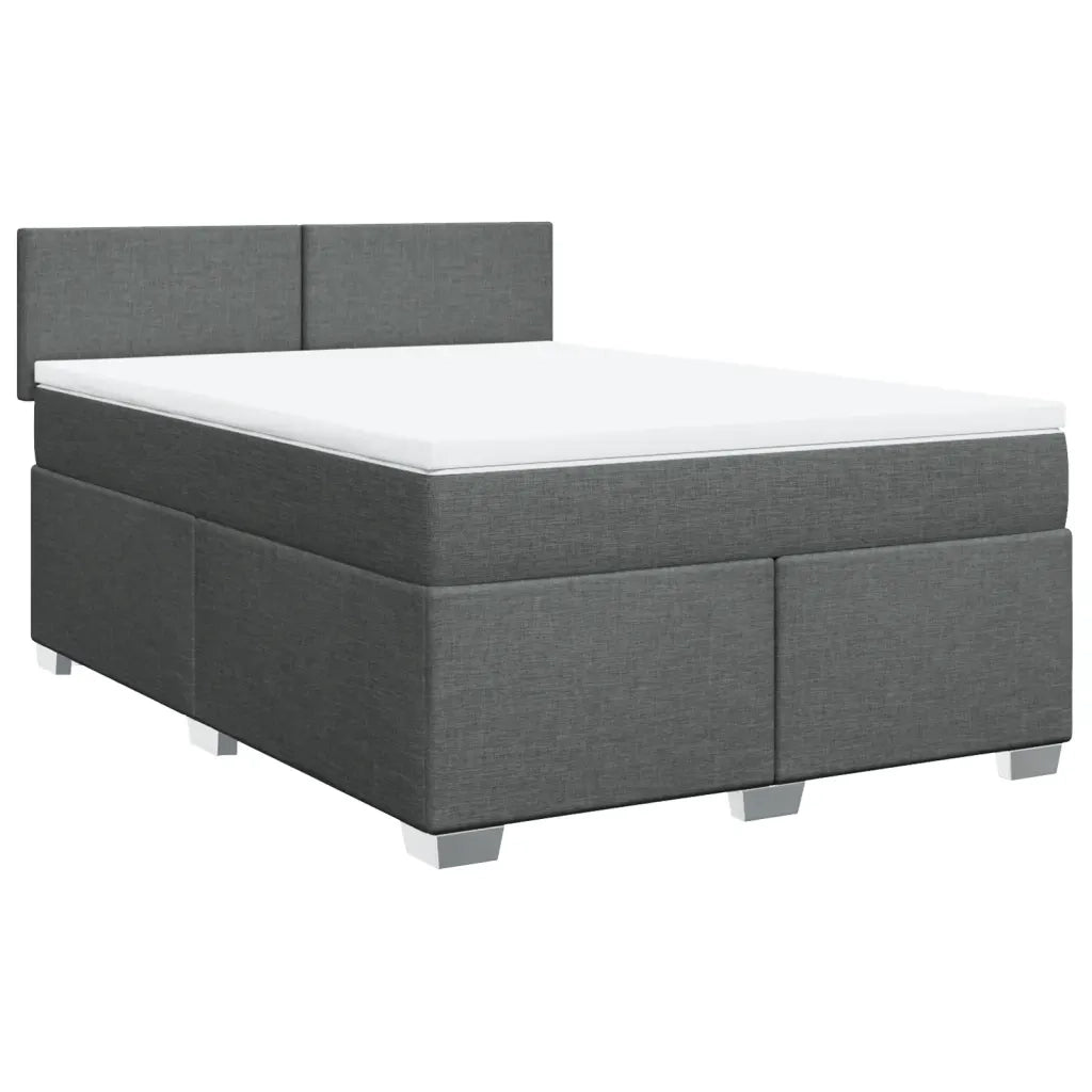 Giroletto a Molle con Materasso Grigio Scuro 160x200 cm Tessuto 3285933