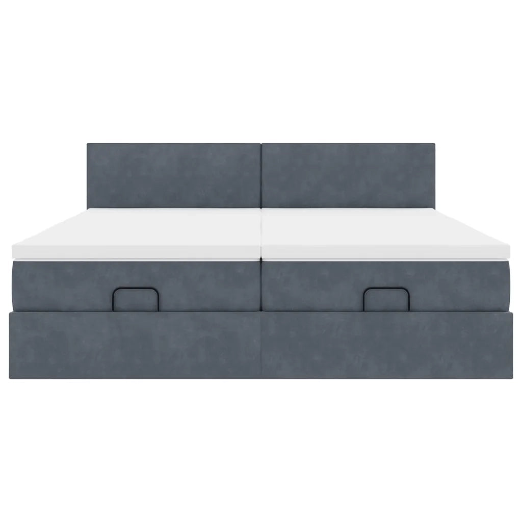 vidaXL Struttura Letto Pouf con Materassi 180x200 cm Velluto