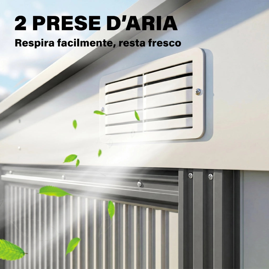 Capanno da giardino in metallo ¨C zephmum ¨C bianco 150x200 cm