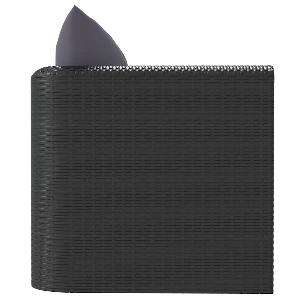 Poltrona con Cuscini in Polyrattan Nero 46555