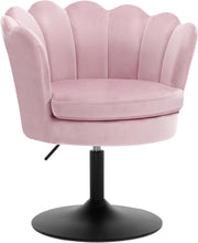 Sedia da Trucco, Sgabello Cucina, Poltrona con Seduta a Forma di Fiore, Girevole a 360°, Sedia in Velluto per Camera da Letto, Soggiorno, Altezza Regolabile 43-55 cm, Rosa