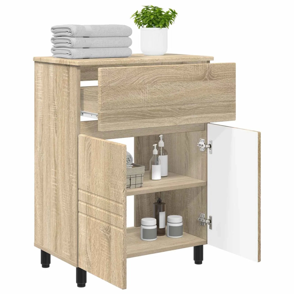 Mobiletto da bagno Rovere Sonoma 60 x 35 x 80 cm