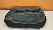 Letto per cani pieghevole con fondo antiscivolo - Cuscino di ingresso profondo 75x60 cm in grigio/nero