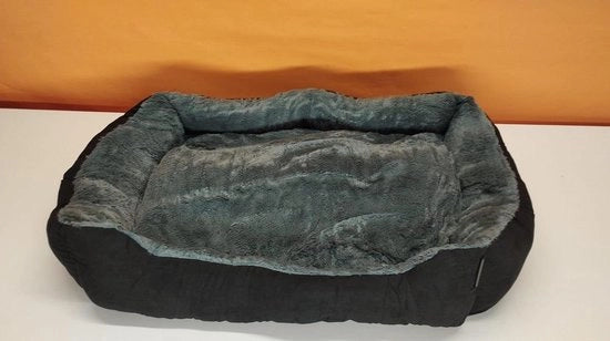 Letto per cani pieghevole con fondo antiscivolo - Cuscino di ingresso profondo 75x60 cm in grigio/nero