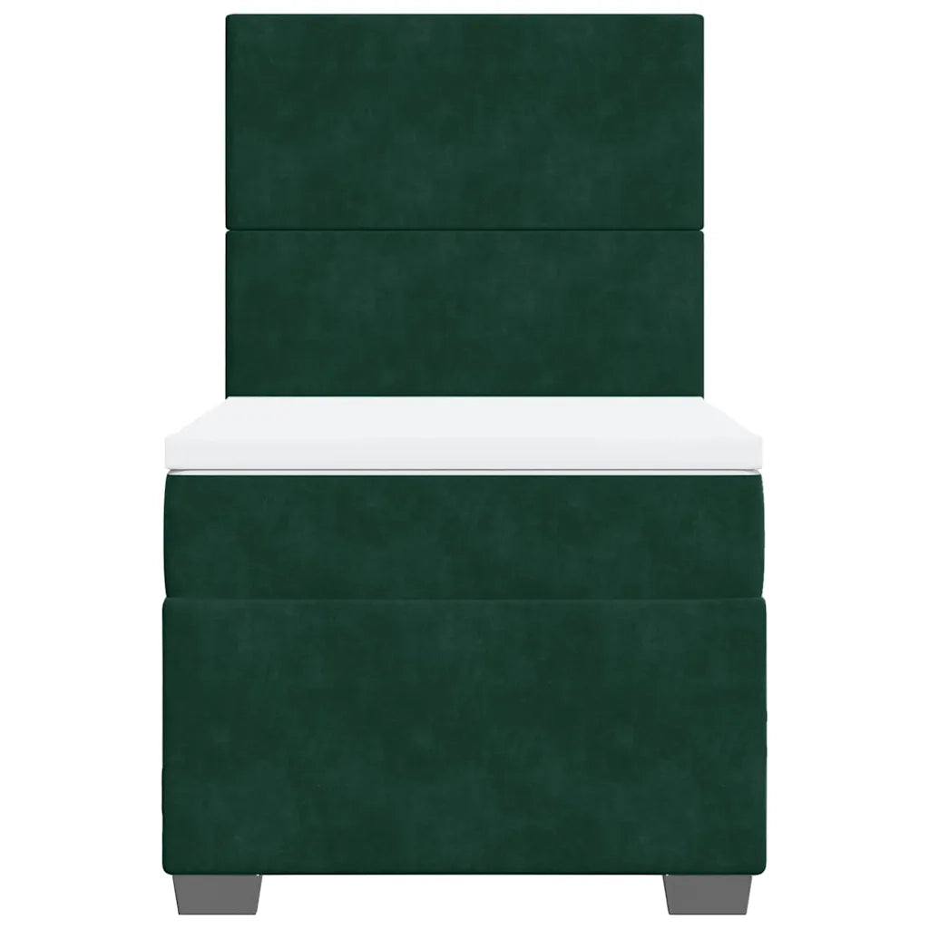 Giroletto a Molle con Materasso Verde Scuro 90x200 cm Velluto 3293107