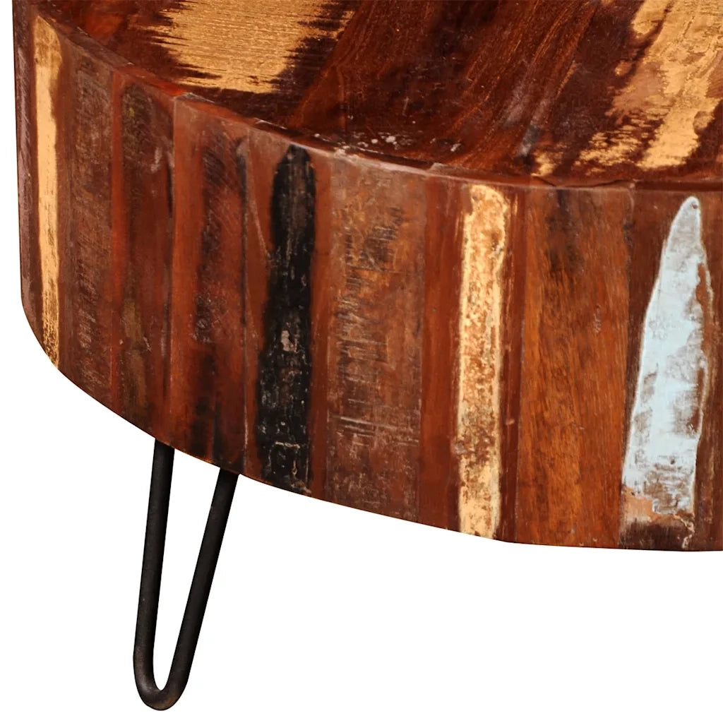 Tavolino da Salotto in Legno Massello di Recupero Rotondo 241626