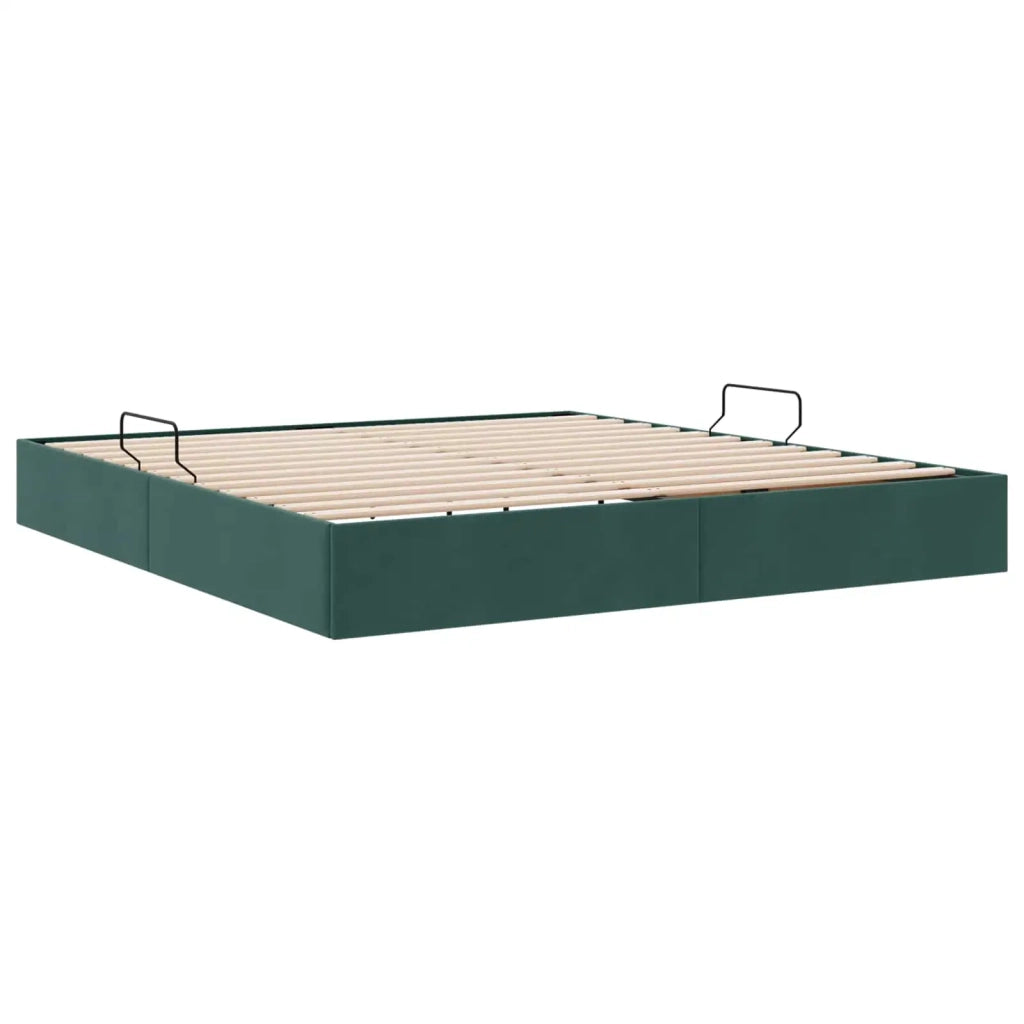 Letto ottomano Verde Scuro 180 x 200 cm Velluto 3442901