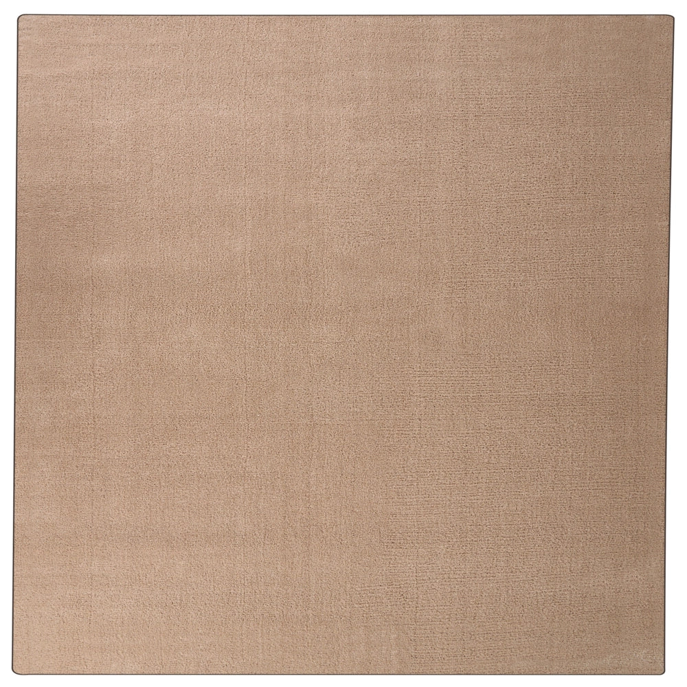 Tappeto in poliestere a pelo lungo tuftato a macchina 200 x 200 cm beige sabbia stile moderno