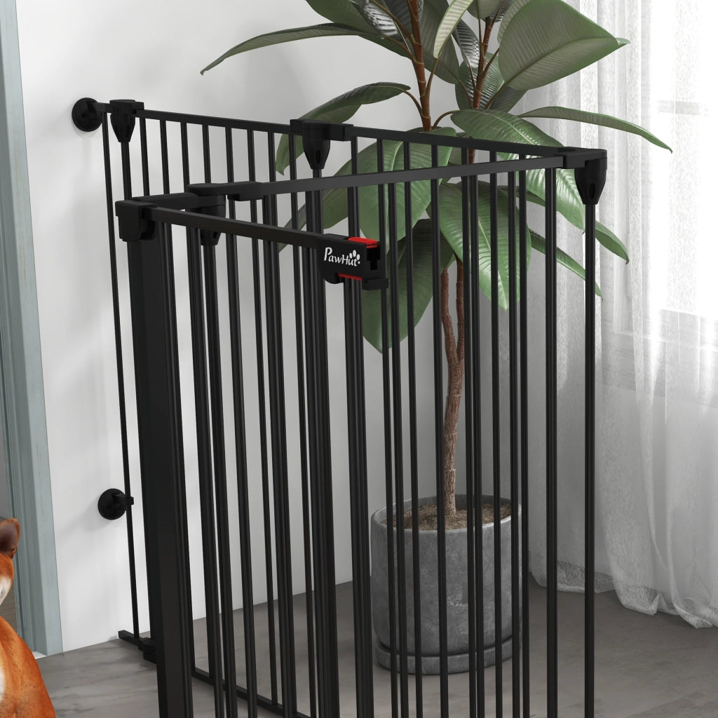 Cancellino Pieghevole per Cani ¨C zephmum ¨C Nero, Acciaio e Plastica, 123x102x100 cm