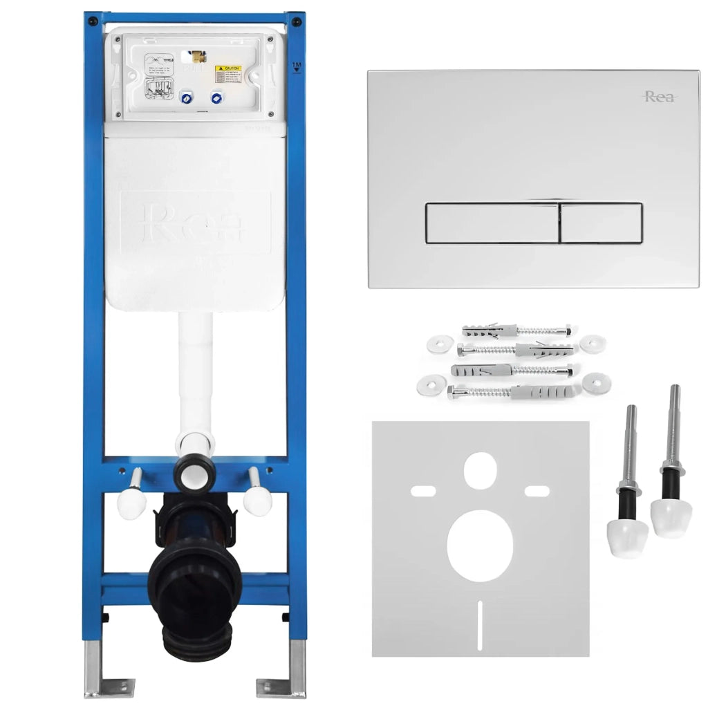 Set Telaio Da Incasso Per Wc 024n Con Pulsante Hd Chrome