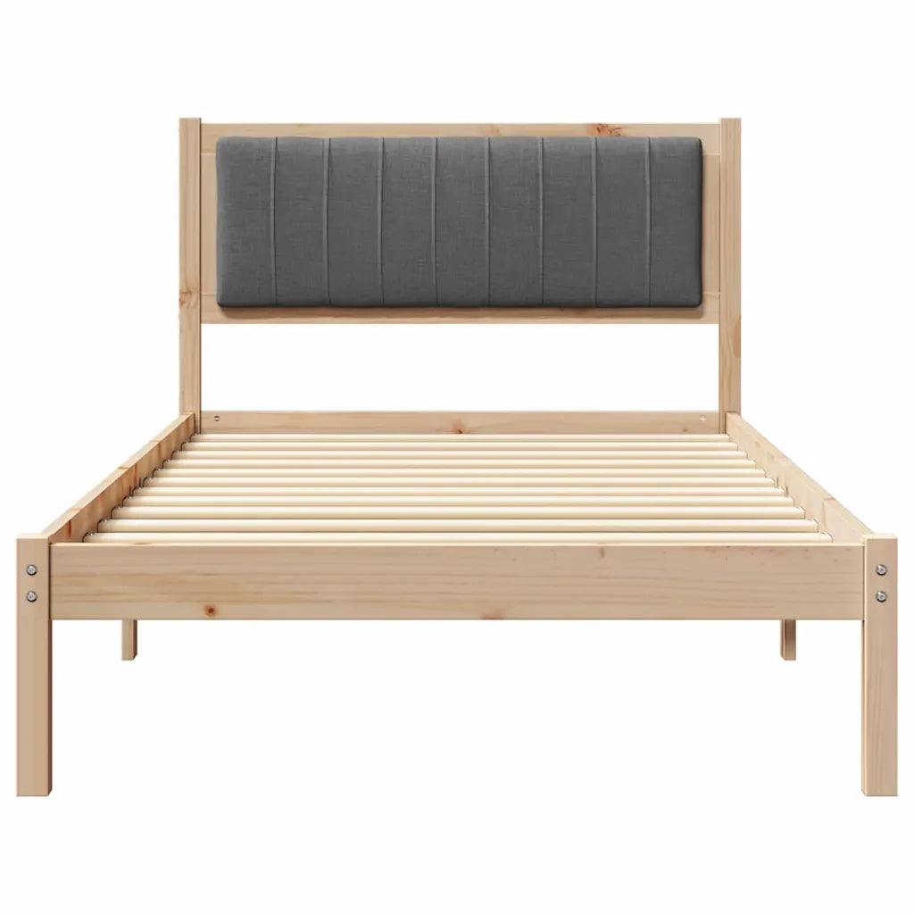 Letto con Testiera Rivestita Grigio scuro 100 x 200 cm 878280