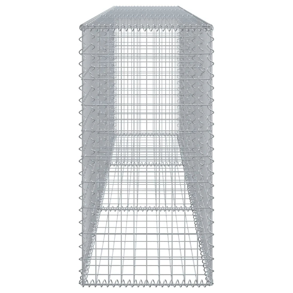 Gabbione recinto a gabbia muro di contenimento con coperchio 300 x 50 x 100 cm ferro zincato argento 02_0040153