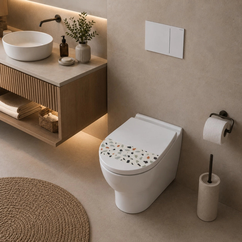 Copriwater MDF Stampa Effetto Mosaico Universale 43x38 cm 59124