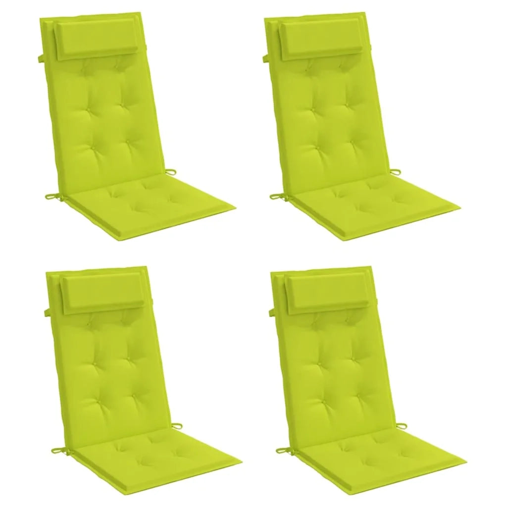 Cuscini Sedia Schienale Alto 4 pz Verde Chiaro Tessuto Oxfordcod mxl 70336