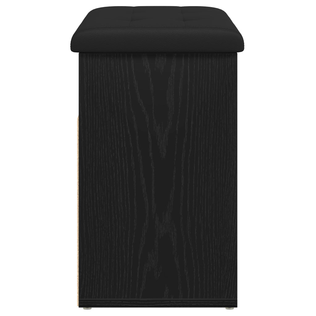 Panca di stoccaggio in legno ingegnerizzato colore rovere nero 60x30x48 cm