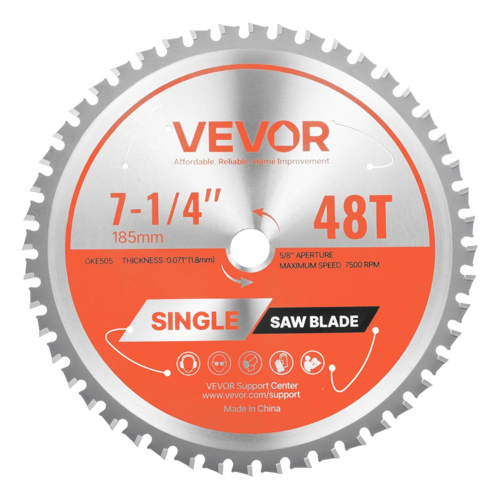 Disco Circolare da Taglio per Troncatrice Ø 185 mm 48 Denti Foro 15,875 mm in Acciaio SKS51 Resistente per Fai da Te e Officina