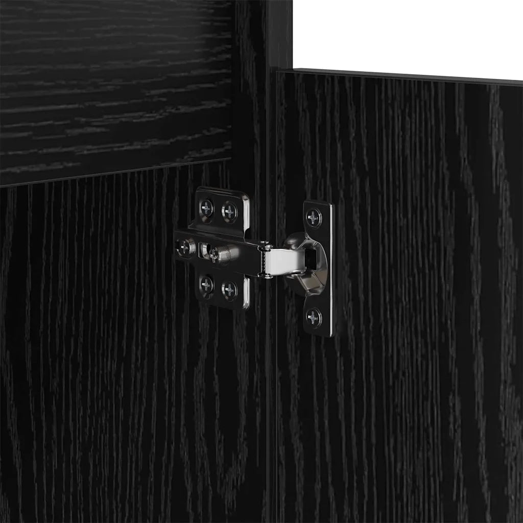 Armadio da Notte Rovere Nero 40 x 35 x 70 cm Legno multistrato 881255