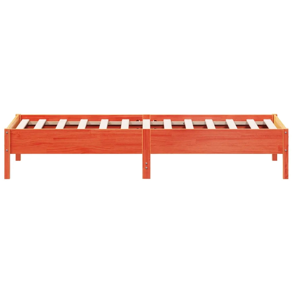 Letto senza Materasso Marrone Cera 100x200 cm in Legno di Pino