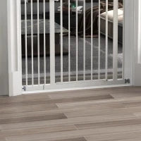 Cancellino per Cani Regolabile da 74-94 cm con Estensione, Montaggio a Pressione, Bianco