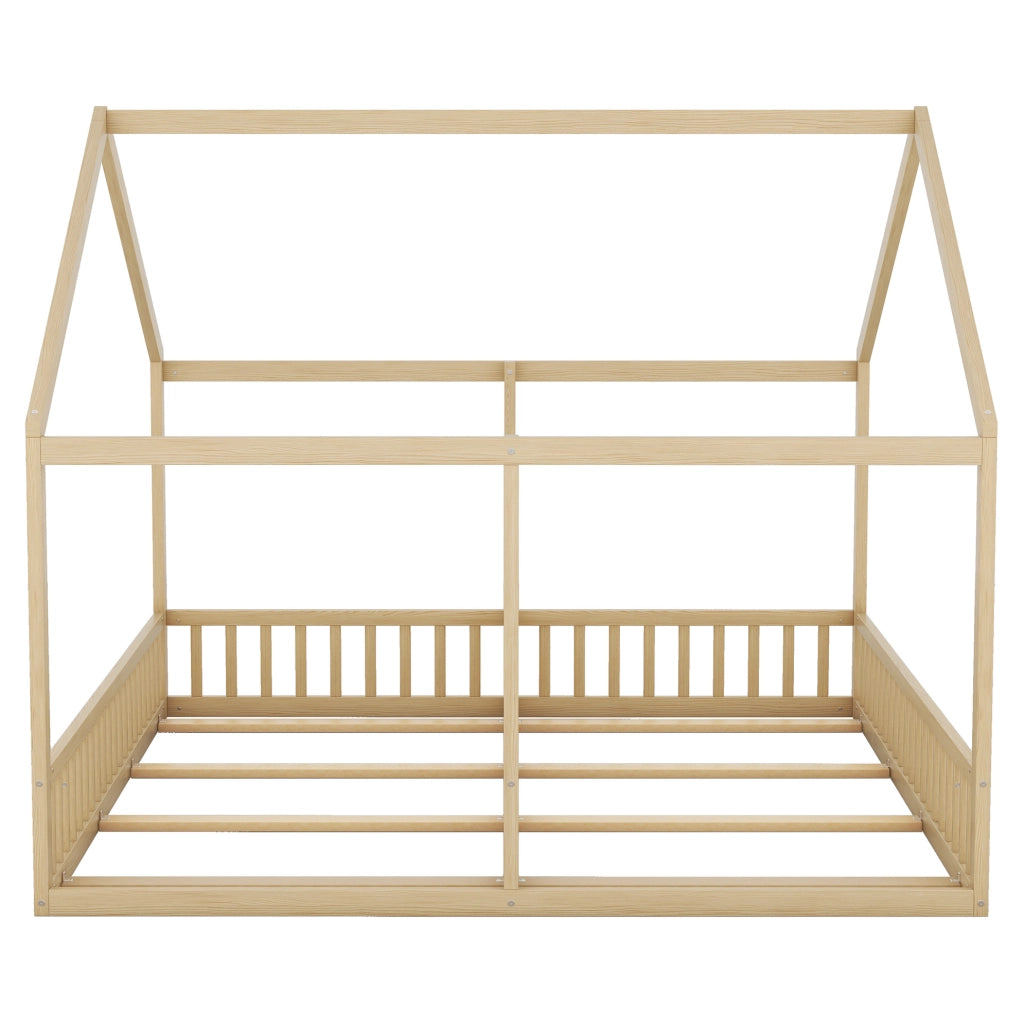 Letto 2 in 1 con design a casetta, naturale, 90 x 200 cm