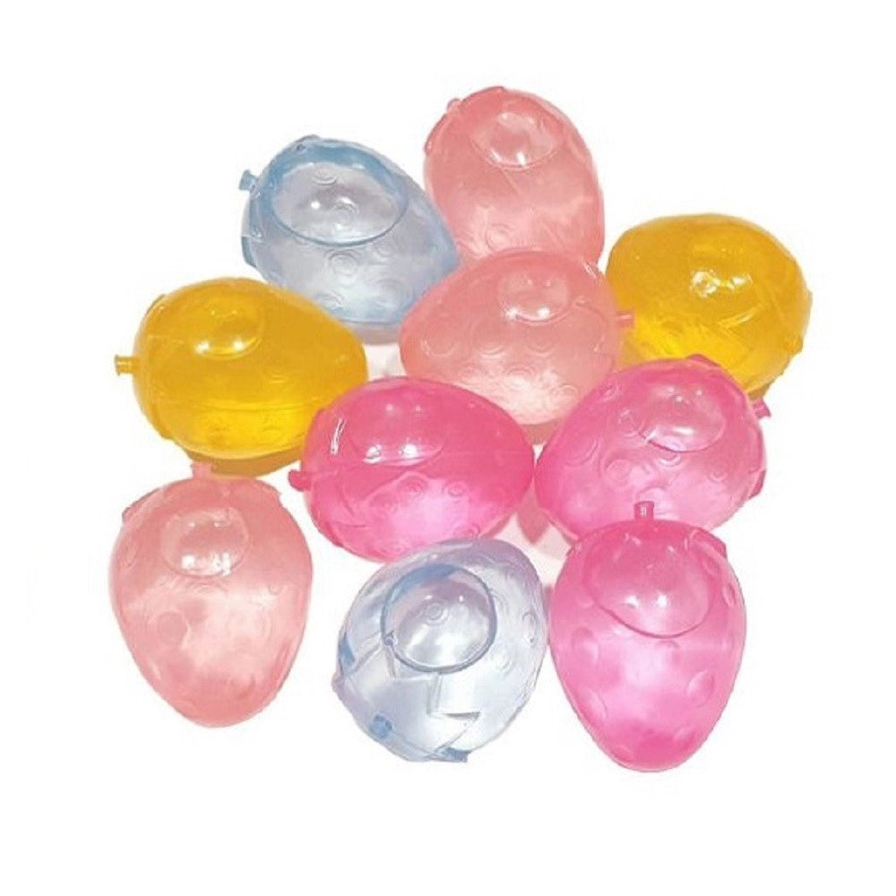 Trade Shop - Set 10pz Cubetti Ghiaccio Finto Colorati Freezer Cocktail Riutilizzabili Fragola -