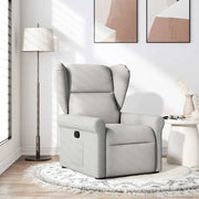 vidaXL Poltrona Reclinabile in Tessuto Grigio Nuvola