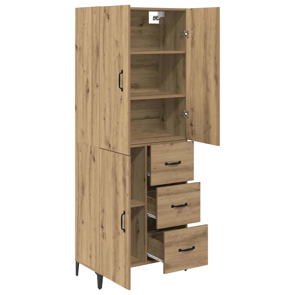 Credenza | Madia | Buffet da pranzo | Armadio da pranzo con cassetto Rovere artigianale 69,5 x 34 x 180 cm
