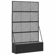 Vaso da giardino-Fioriera Esterno-Contenitore per Piante Nero 105 x 30 x 170 cm Metallo