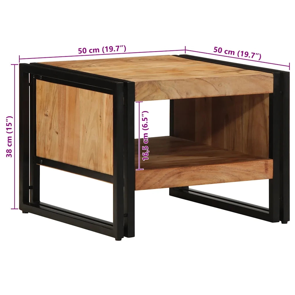 Tavolino da Salotto 50x50x38 cm Legno Massello di Acacia